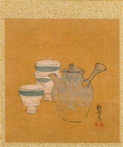 Shibata Zeshin - Leaf from Album of Seasonal Themes, Peasant with Basket - 1990.130.i - Cleveland Museum of Art