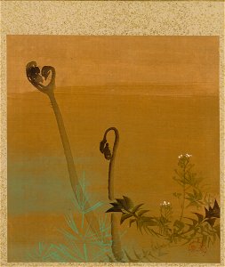 Shibata Zeshin - Leaf from Album of Seasonal Themes, Birds in Snow - 1990.130.k - Cleveland Museum of Art