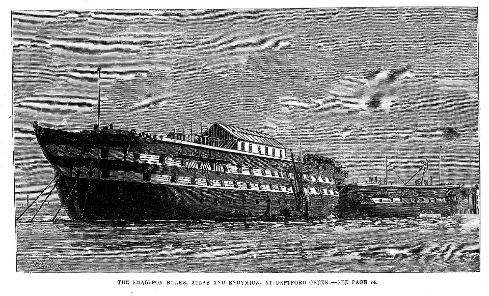 Ships used as smallpox isolation hospitals. Wellcome L0003270
