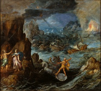 Shipwreck of the Greek Fleet on the Voyage Home from Troy (Joos de Momper d.y.) - Nationalmuseum - 17733