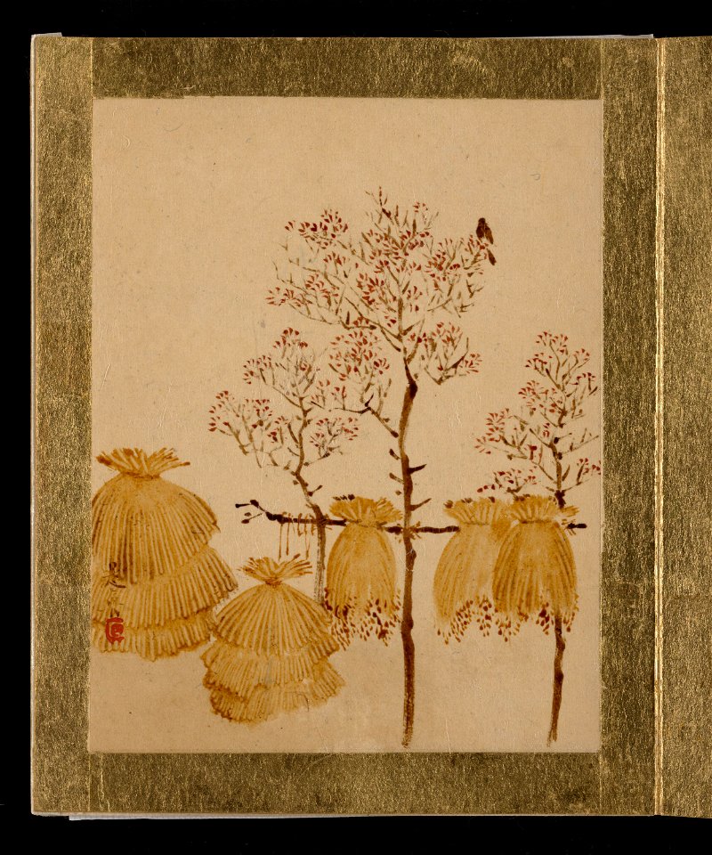Shibata Zeshin - Rice Stacks and Trees - 36.100.135 - Metropolitan Museum of Art