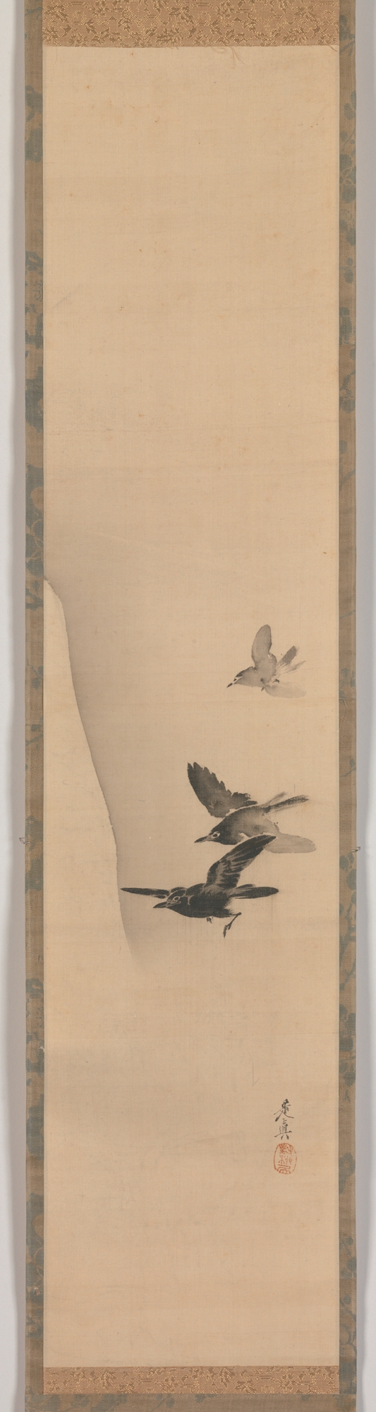 Shibata Zeshin - Three Crows in Flight - 51.137.3 - Metropolitan Museum of Art