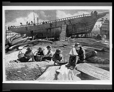 Ship-building, Gloucester Harbor - drawn by Winslow Homer ; W.H. LCCN2003663112