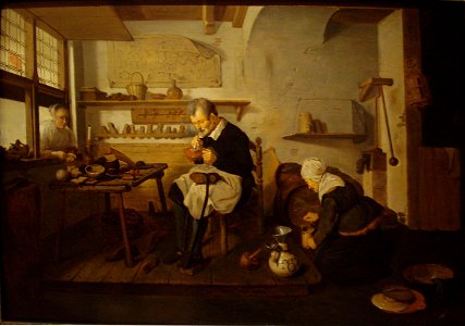 Shoemaker's Shop by Quiringh Gerritsz. van Brekelenkam. Free illustration for personal and commercial use.
