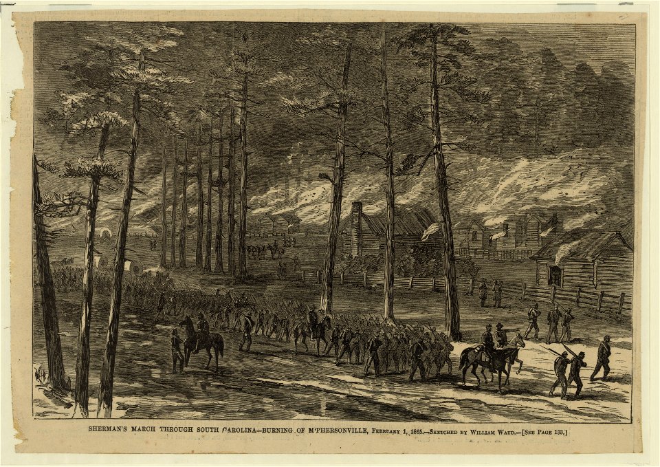 Sherman's March Through South Carolina - Burning of McPhersonville, February 1, 1865 LCCN2004661258