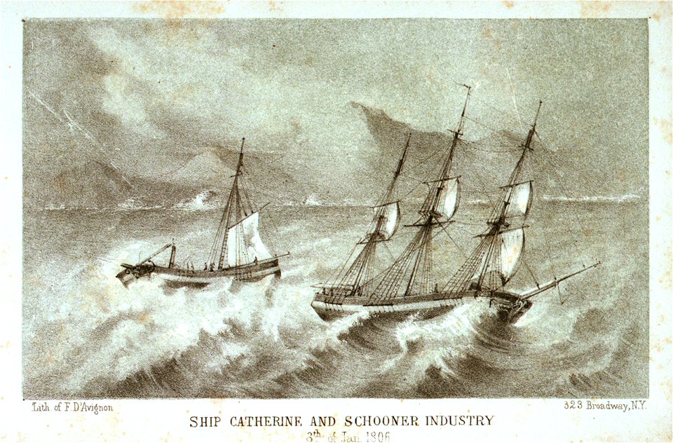 Ship Catherine and Schooner Industry 8th of Jan 1806 RMG PU6385