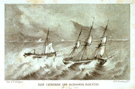 Ship Catherine and Schooner Industry 8th of Jan 1806 RMG PU6385