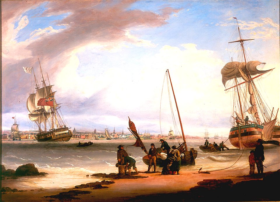 Shipping in Liverpool Harbour, by Robert Salmon