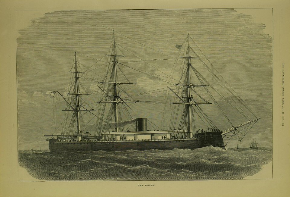 Ships at the Queen's Jubilee Naval Review, HMS Monarch - ILN 1887