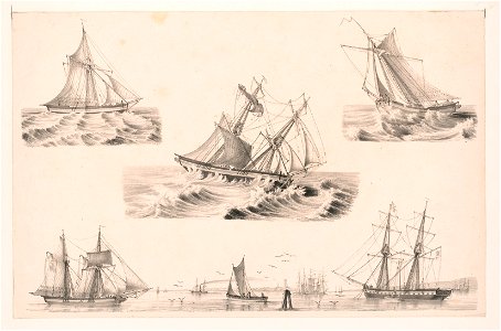 Ships at sea, one during a storm) - C.K LCCN2012648825