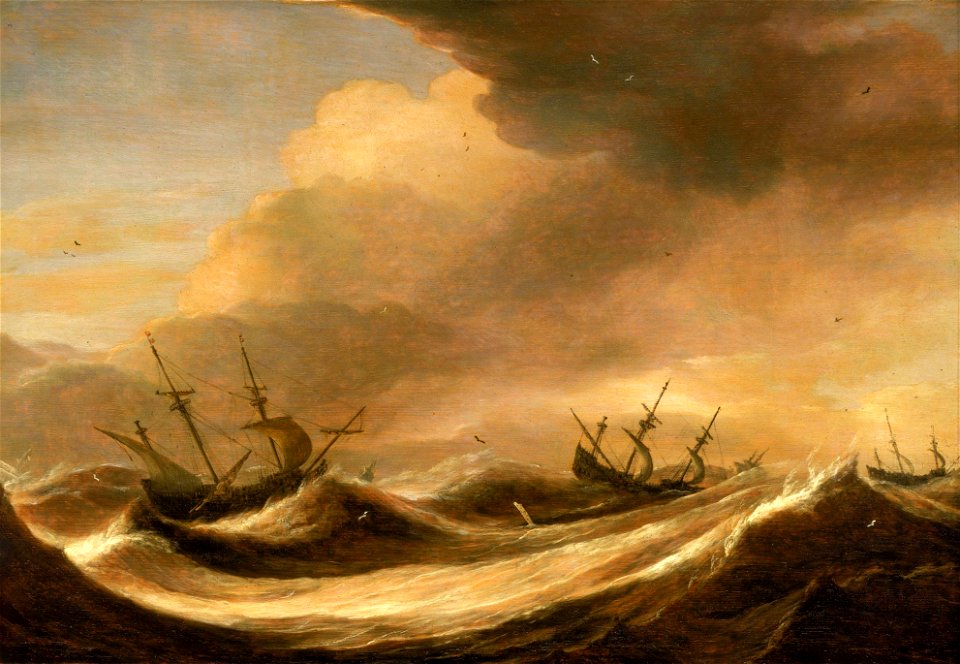 Ships in a Heavy Sea Running Before a Storm RMG BHC0821