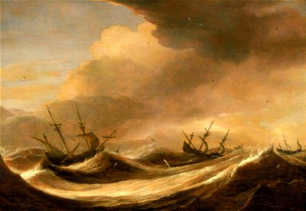 Ships in a Heavy Sea Running Before a Storm RMG BHC0821