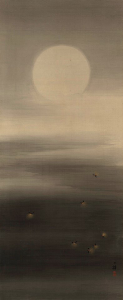 Shiokawa Bunrin - Seven Fireflies in the Moonlight - 2003.105.3 - Yale University Art Gallery