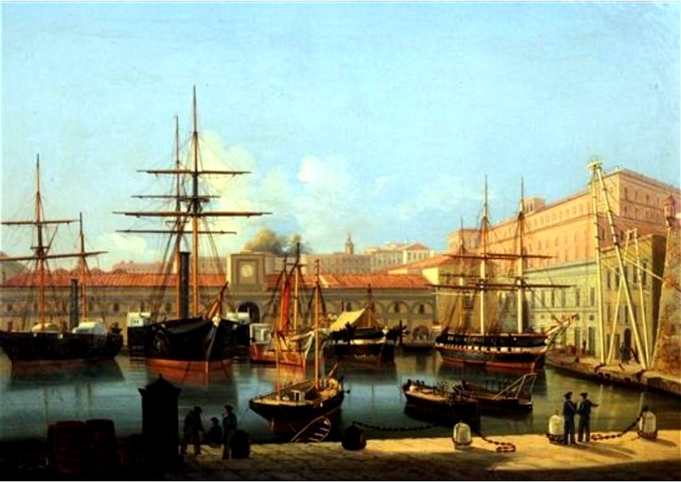 Shipping in Naples harbour 1859