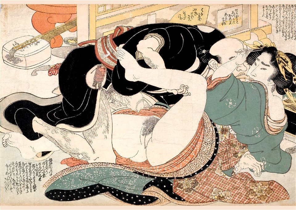The Geisha Koman and Her Client Sasa no Sangobei by Yanagawa Shigenobu I