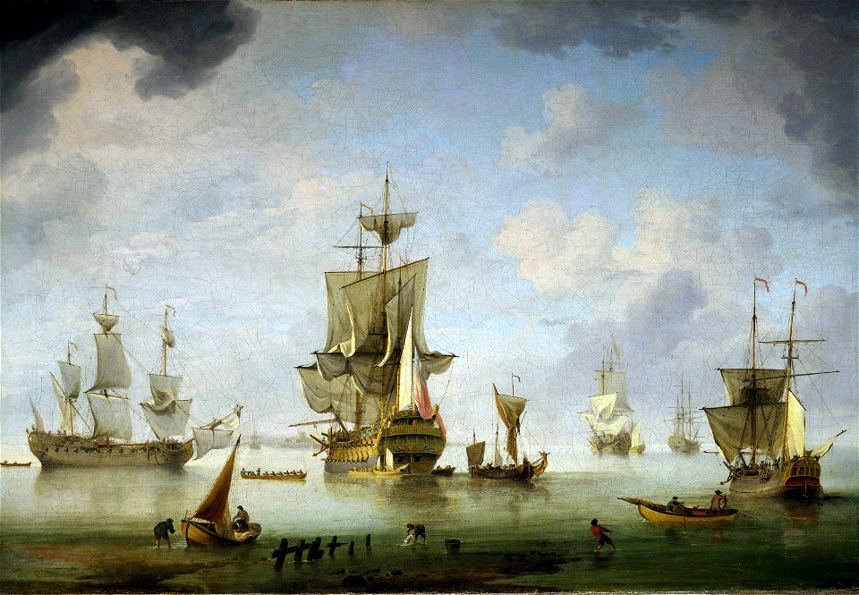 Shipping Becalmed in the Solent RMG BHC1025