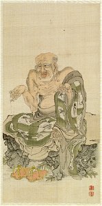 Shodo-sho - Leaf from Album Depicting the Sixteen Lohans (Arhats) - Walters 351678