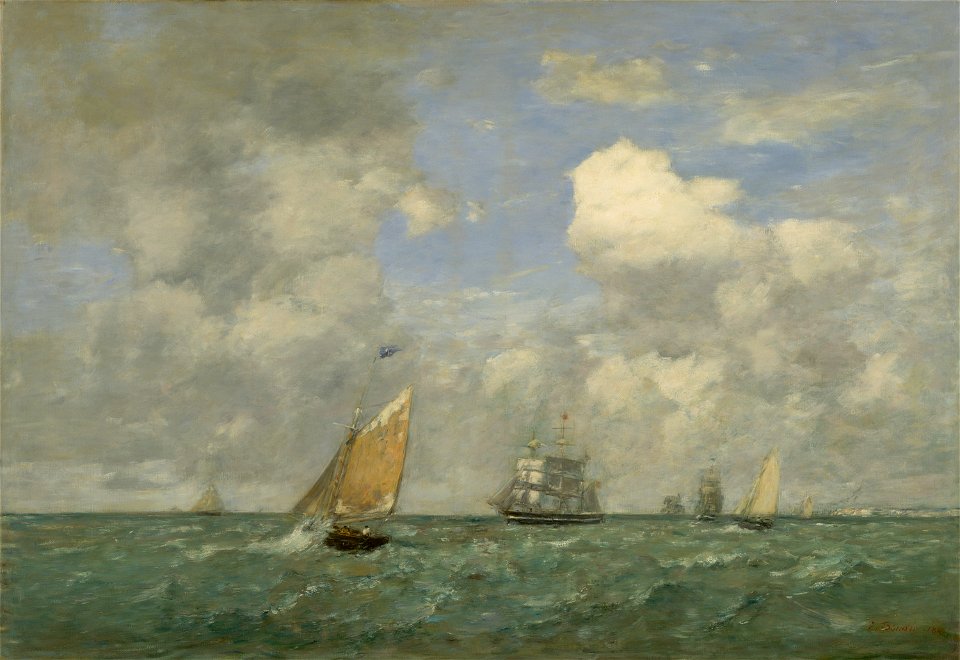Ships and Sailing Boats Leaving Le Havre E10645