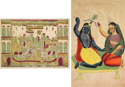Shri Gobinda Chandra Roy - Rama and Sita in Royal Palace (recto), Radha and Krishna (verso) - 2003.156 - Cleveland Museum of Art