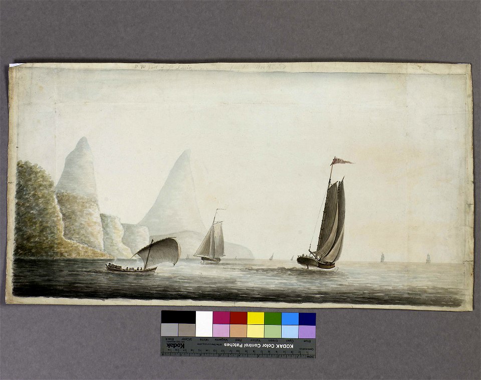 Shipping slaves off the Pitons, St. Lucia RMG F0884