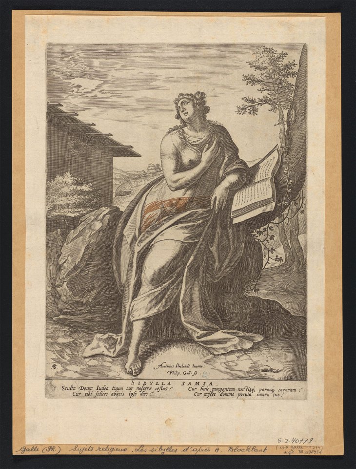 Sibylla Samia 1575 print by Anthonie Blocklandt van Montfoort, S.I 40779, Prints Department, Royal Library of Belgium
