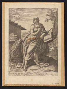 Sibylla Samia 1575 print by Anthonie Blocklandt van Montfoort, S.I 40779, Prints Department, Royal Library of Belgium