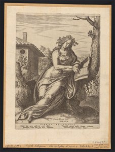 Sibylla Erythaea 1575 print by Anthonie Blocklandt van Montfoort, S.I 40777, Prints Department, Royal Library of Belgium