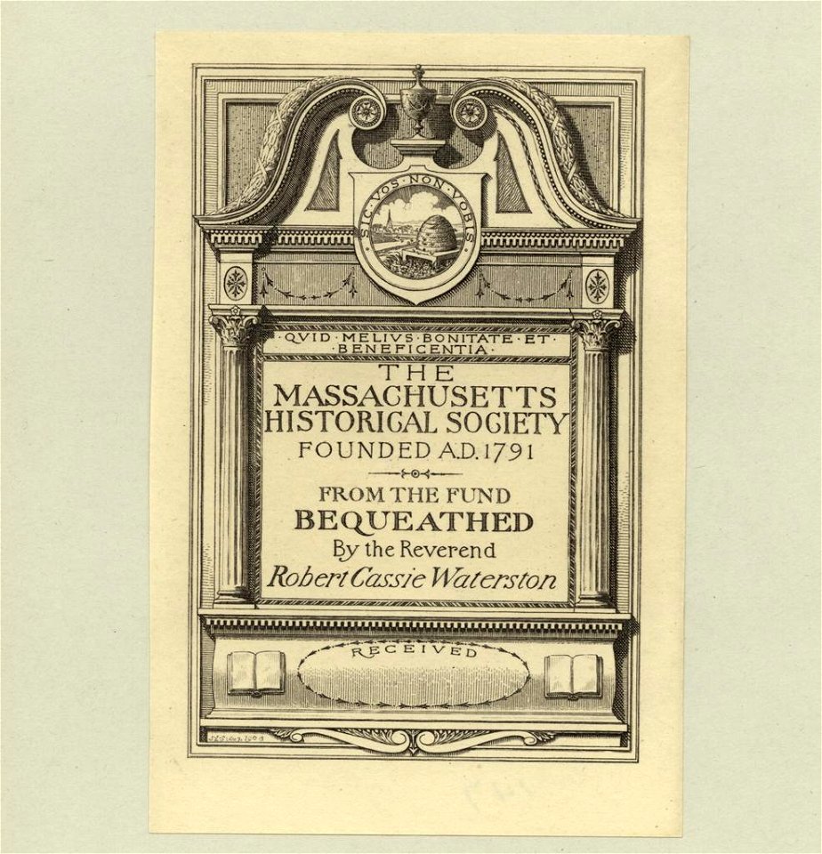 Sidney Lawton Smith Bookplate-MA Historical Society
