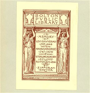 Sidney Lawton Smith Bookplate-Bolton Public Library