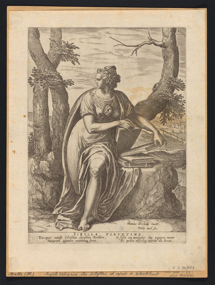 Sibylla Tiburtina 1575 print by Anthonie Blocklandt van Montfoort, S.I 40783, Prints Department, Royal Library of Belgium
