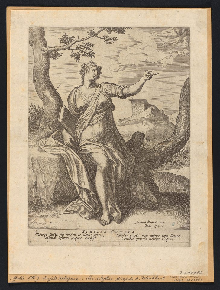 Sibylla Cumaea 1575 print by Anthonie Blocklandt van Montfoort, S.I 40780, Prints Department, Royal Library of Belgium