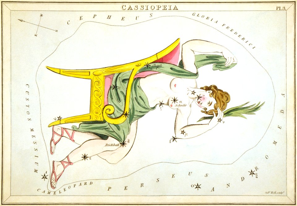 Sidney Hall - Urania's Mirror - Cassiopeia (text right side up)