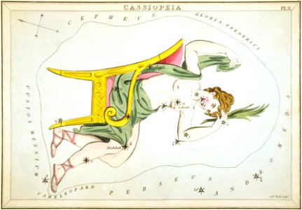 Sidney Hall - Urania's Mirror - Cassiopeia (text right side up)