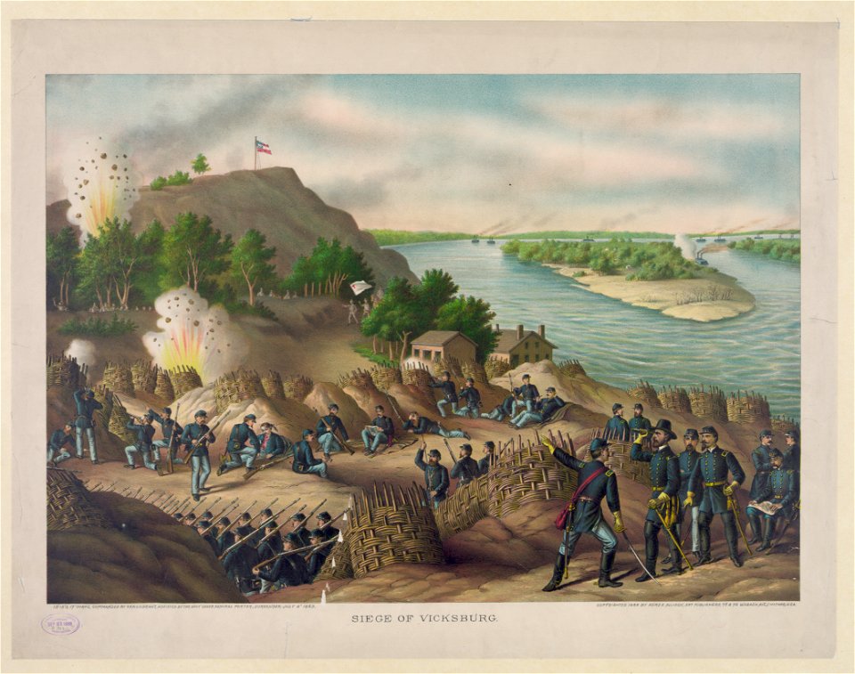 Siege of Vicksburg-13, 15, & 17 Corps, Commanded by Gen. U.S. Grant, assisted by the Navy under Admiral Porter-Surrender, July 4, 1863 LCCN91481552