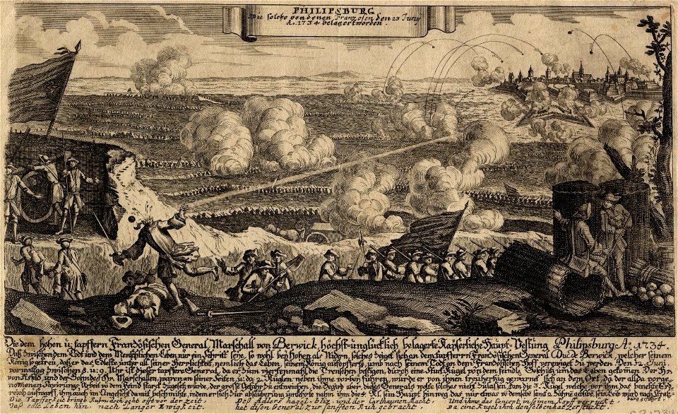 Siege de Philipsburg et mort du maréchal de Berwick en 1734