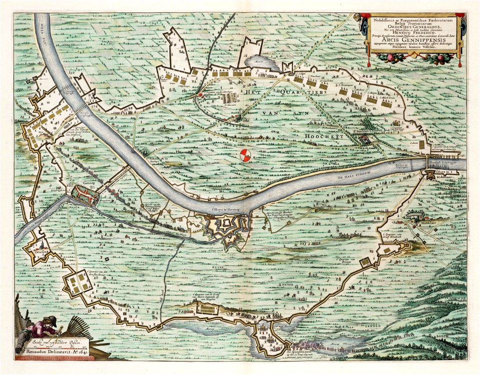 Siege and capture of Gennep by Frederick Henry in 1641 (Renaudus, Nicolaes Visscher, 1649)
