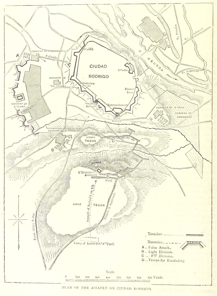 Siege of Ciudad Rodrigo (1812) map
