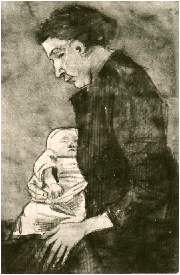 Sien Nursing Baby, Half-Figure F1065 Vincent van Gogh