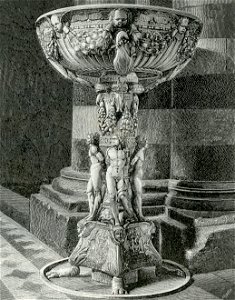 Siena Duomo Pila dell’Acqua Santa xilografia