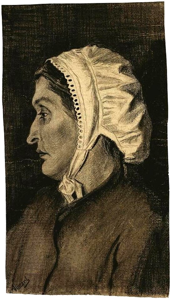 Sien in a white bonnet F931 Vincent van Gogh