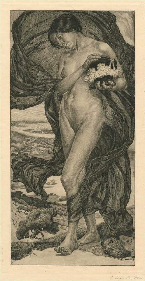 Sigmund Lipinsky - Pandora, Kupferstich, 1911