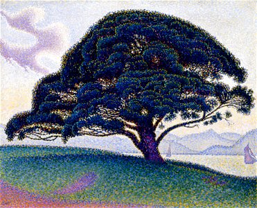 Paul Signac, 1893, The Bonaventure Pine, oil on canvas, 65.7 x 81 cm, Museum of Fine Arts, Houston. Free illustration for personal and commercial use.