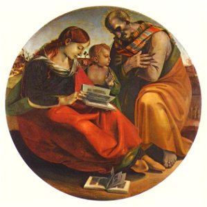 Luca Signorelli - Sacra Famiglia di Parte Guelfa - Uffizi. Free illustration for personal and commercial use.