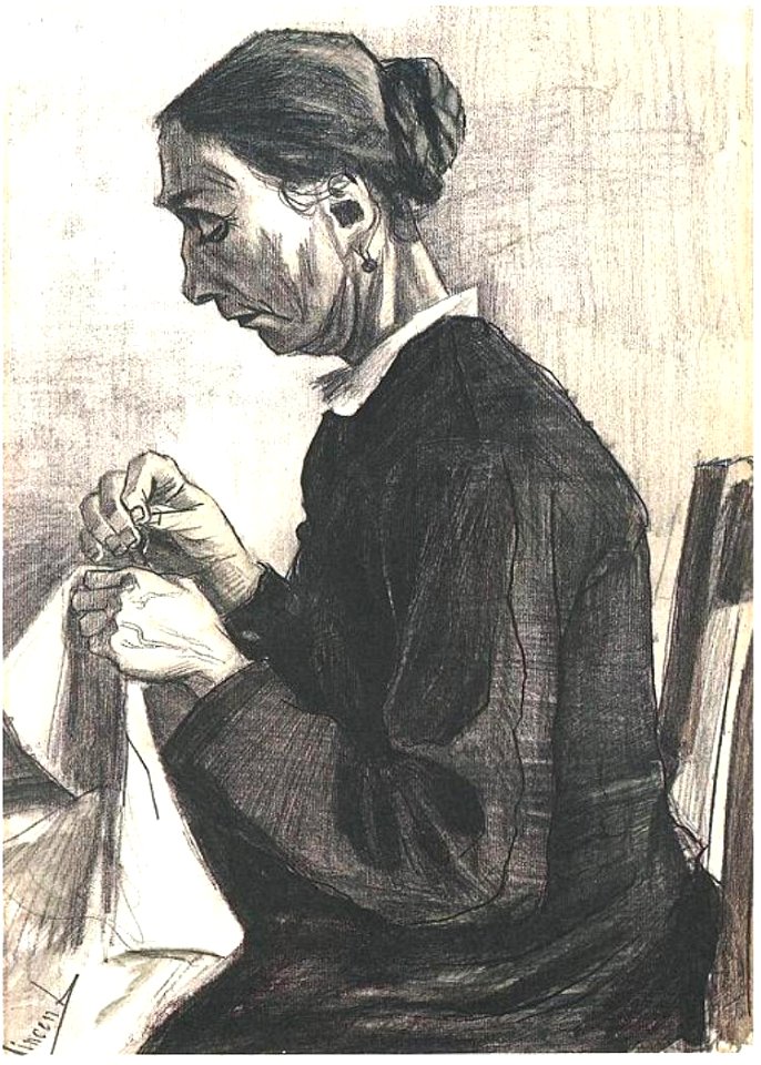 Sien, Sewing, Half-Figure F1025 Vincent van Gogh