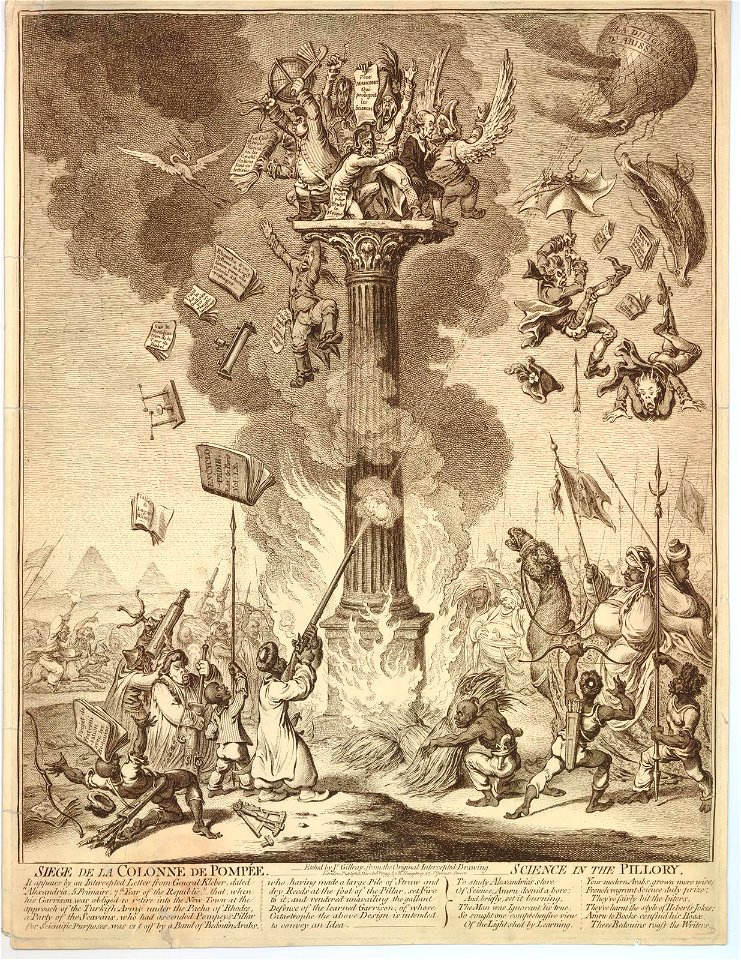 Siege de la Colonne de Pompee-Science in the pillory. (BM 1868,0808.13694)