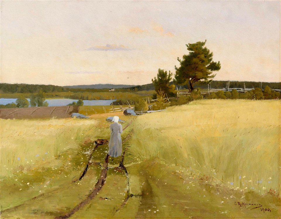 Sigfrid August Keinänen - Haminalahti, emäntä polulla - A-2003-924 - Finnish National Gallery