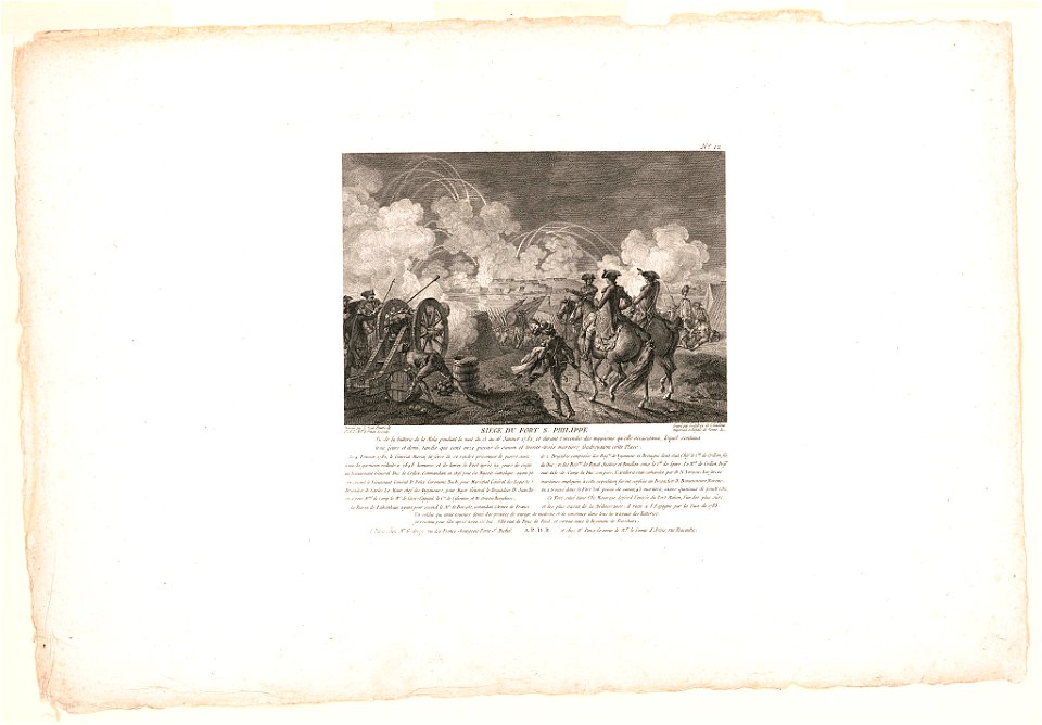 Siege du Fort S. Philippe - dessiné par le Paon peintre de S.A.S. Mgr. le Prince de Conde ; gravé par Godefroy de l'Academie Imperiale et Royale de Vienne etc. LCCN2017658517