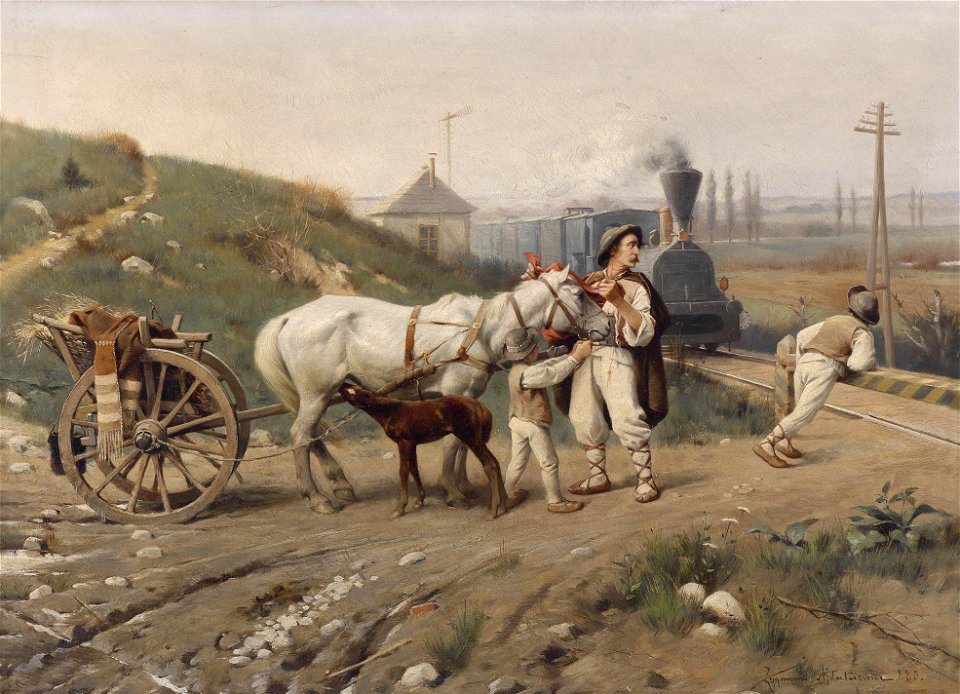 Sigismund Ajdukiewicz Ein Zug kommt 1885