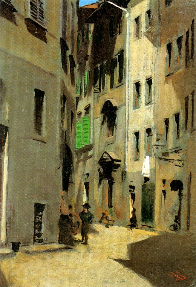 Telemaco Signorini, Via Torta, Firenze, 1870 circa 16,6x11,3cm