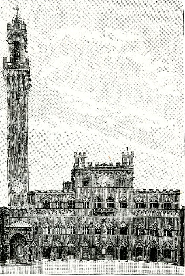 Siena Palazzo Pubblico xilografia